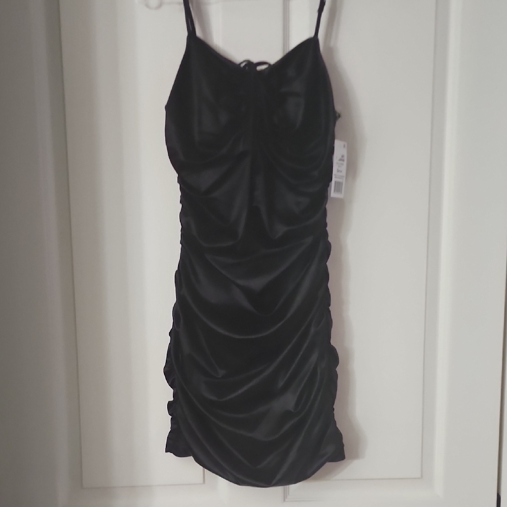 Elegant Black Ruched Dress